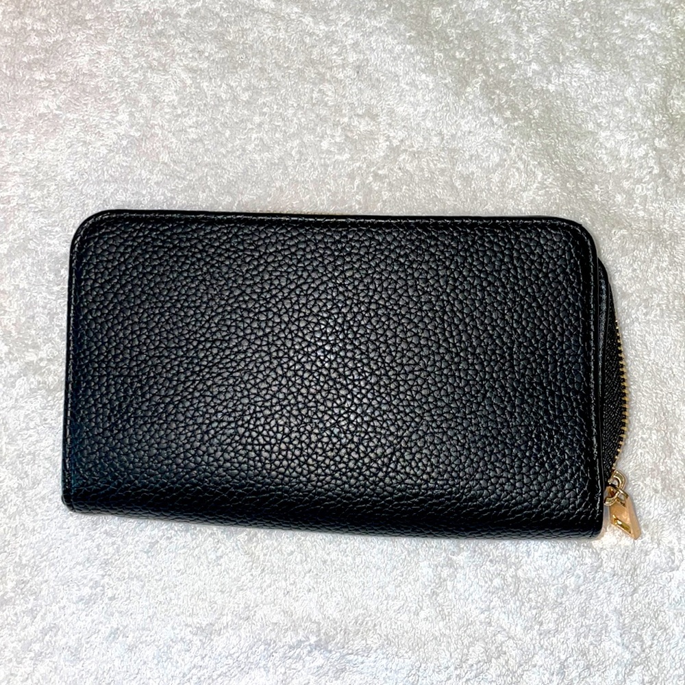 Women’s Zip & Button Closure Wallet. Brand - A New Day in Black